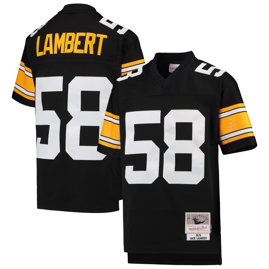 Youth Pittsburgh Steelers #58 Jack Lambert Mitchell & Ness Black 1976 Legacy Retired Player Jersey